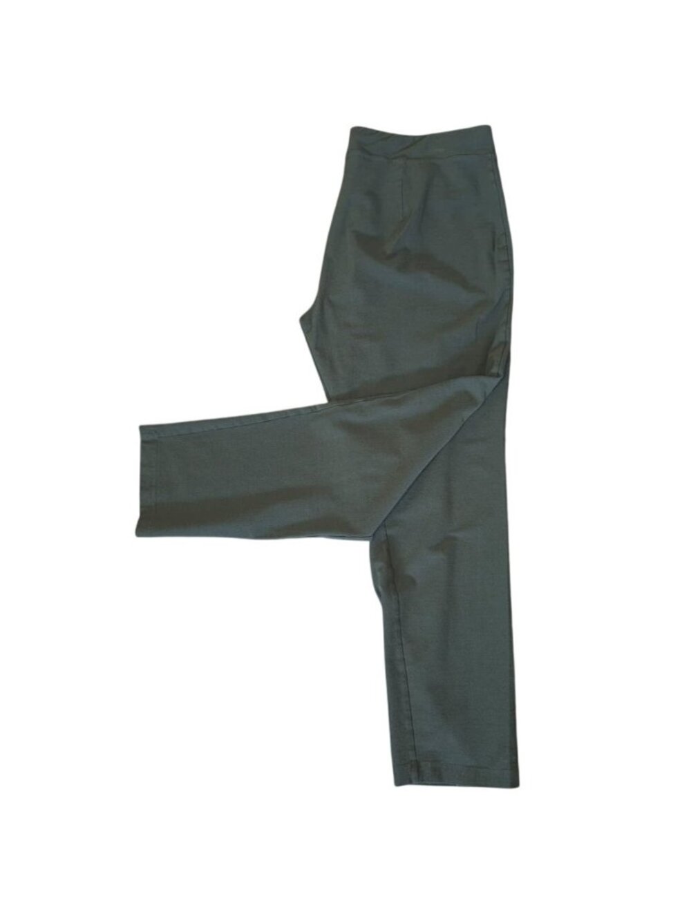 Eileen Fisher Women's Pants Medium Olive Green Flat front Tapered Pull-On Stretc